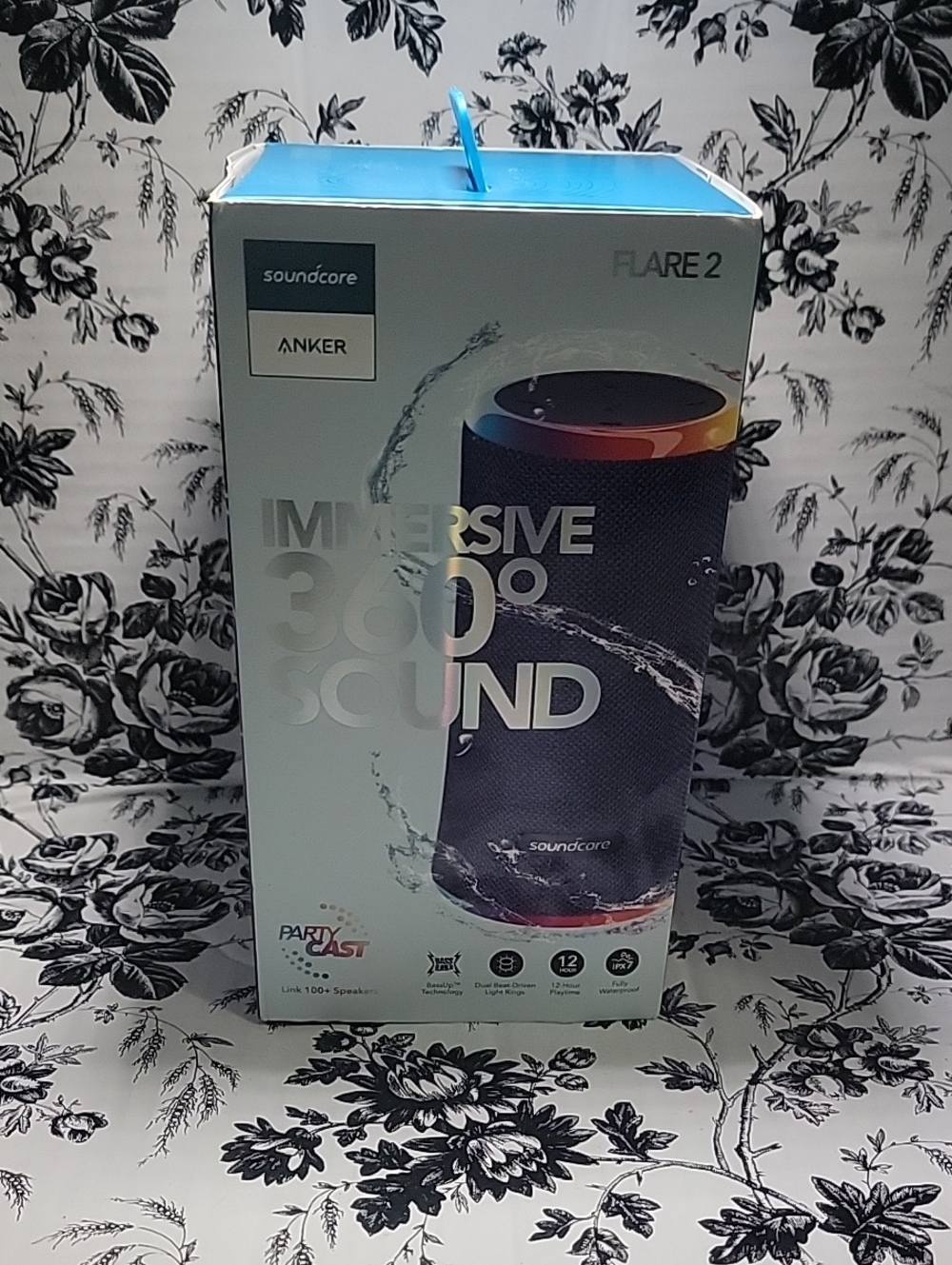 Anker Soundcore Flare 2 Portable Bluetooth Speaker - Black with Multicolor RGB